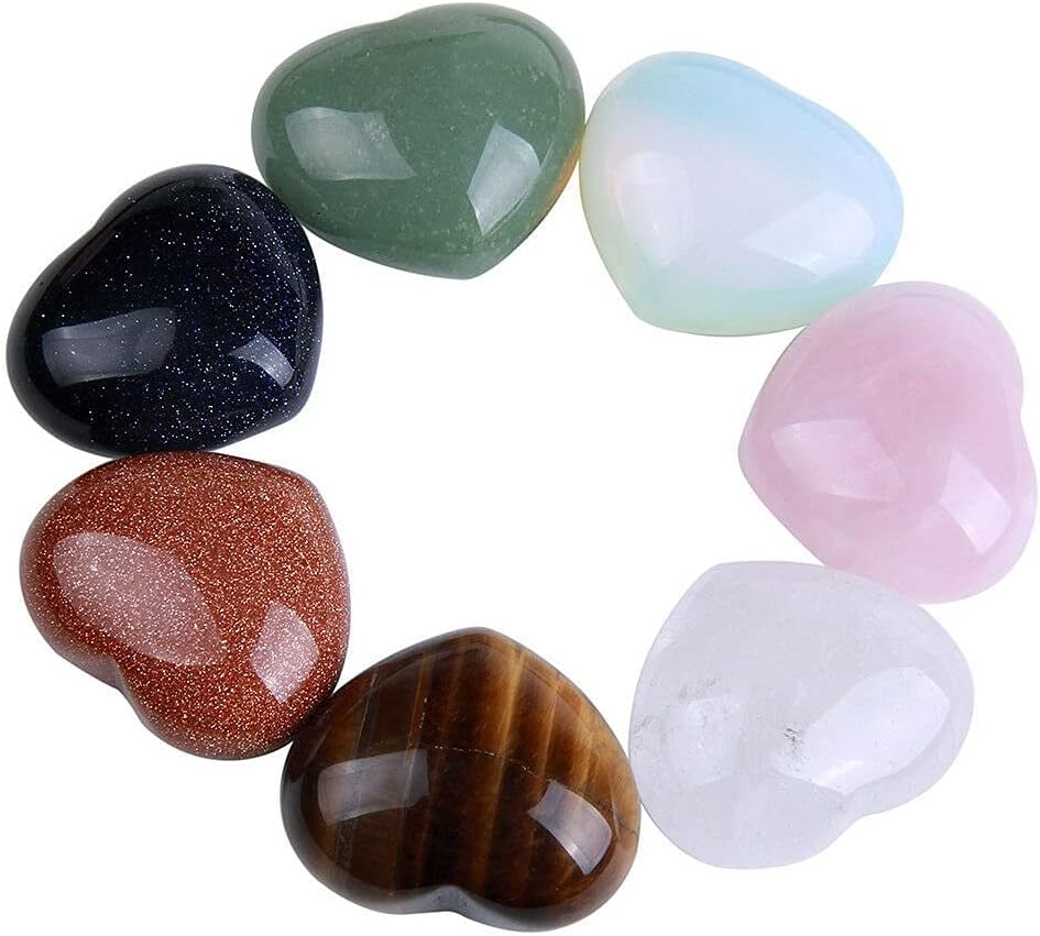 ALOEU para piedra de corazón de cristal natural bergkristal Piedras Spiritual Engel cristais decoracion hogar moderno (Color  arenisca dorada,