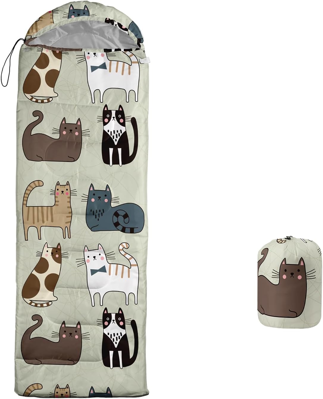 Camping Sleeping Bags for Adults Kids Boys Girls Warm & Cool Weather Waterproof Indoor & Outdoor Backpacking Kawaii Animals Sleeping Bag for All
