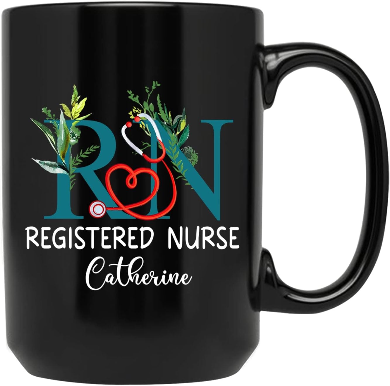 Taza de té para enfermera, tazas de enfermera personalizadas, taza de café de enfermera registrada con nombre personalizado, taza de café para