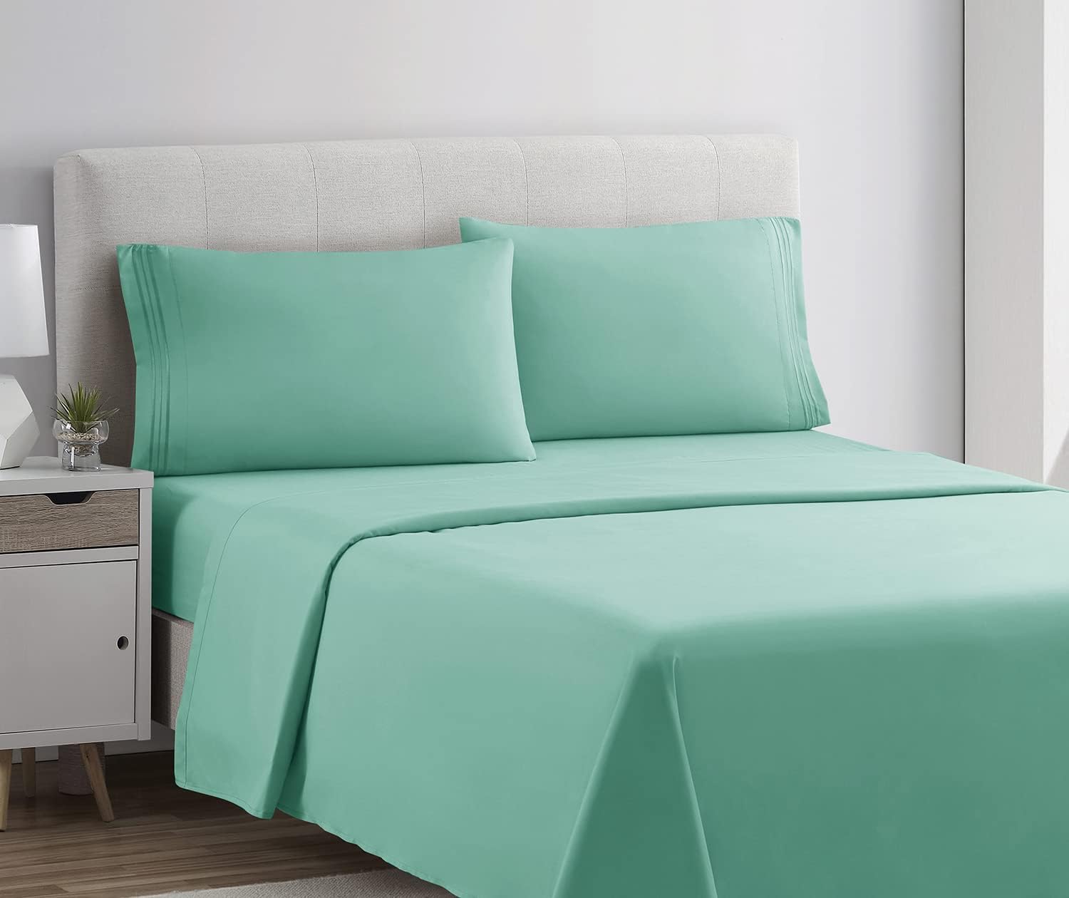 Clara Clark – Juego de sábanas de la serie 1800 Premier, 4 piezas, juego de cama, sábanas con mucha caída, resiste arrugas, la decoloración y las