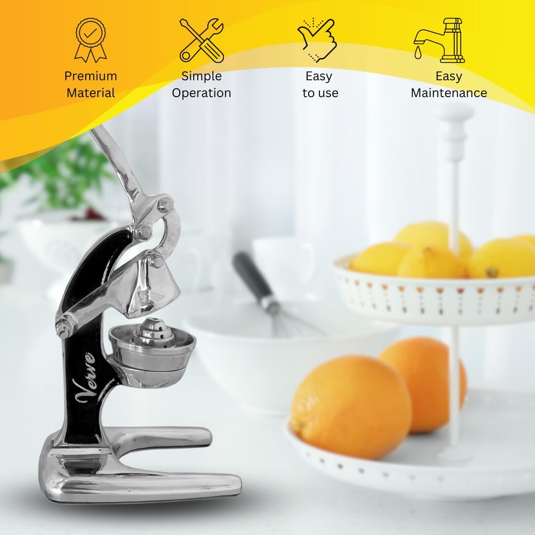 Verve CULTURE – Exprimidor manual manual de aluminio fundido hecho a mano de grado profesional para bebidas frescas de la mañana, cócteles, o