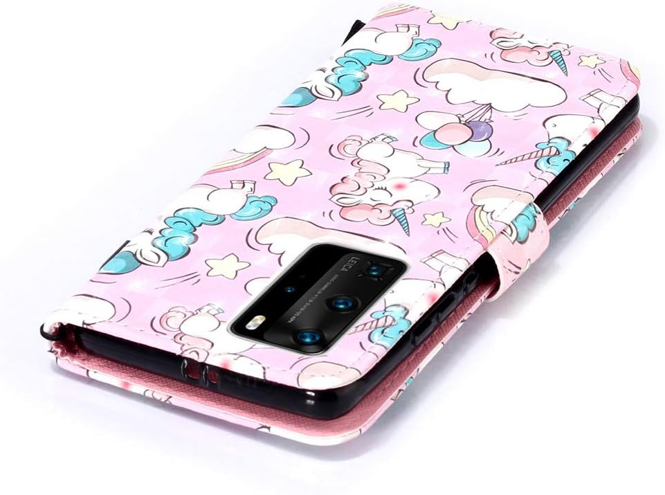 Huawei P40 Pro Wallet Case for Women Men,with Kickstand3 Credit Card Slots Magnetic Closure Pattern Design PU Leather Flip Phone Cases Cover for