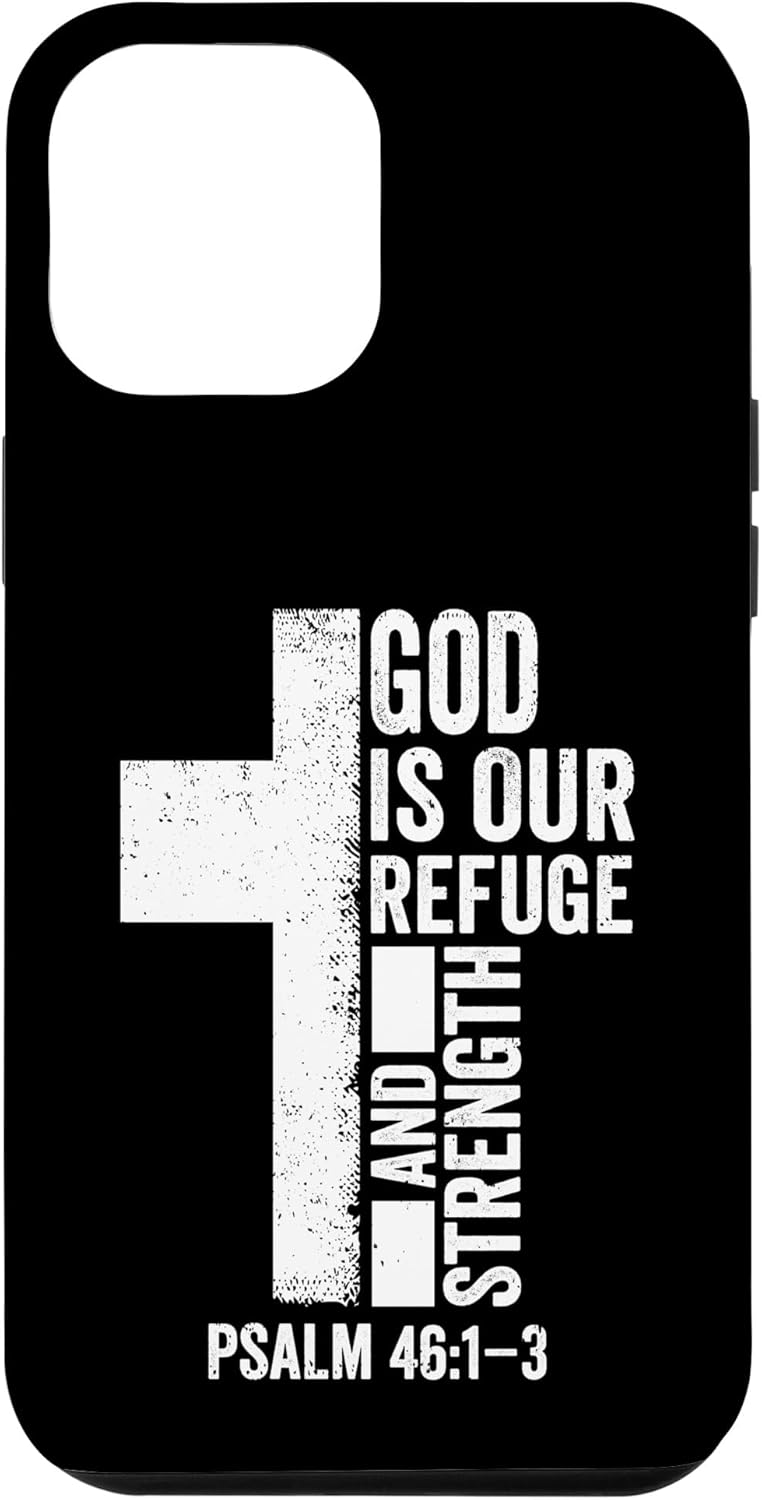 iPhone 12 Pro Max Dios Nuestro Refugio HolyWrit Salmo Cristianos Religiosos Funda Biblia