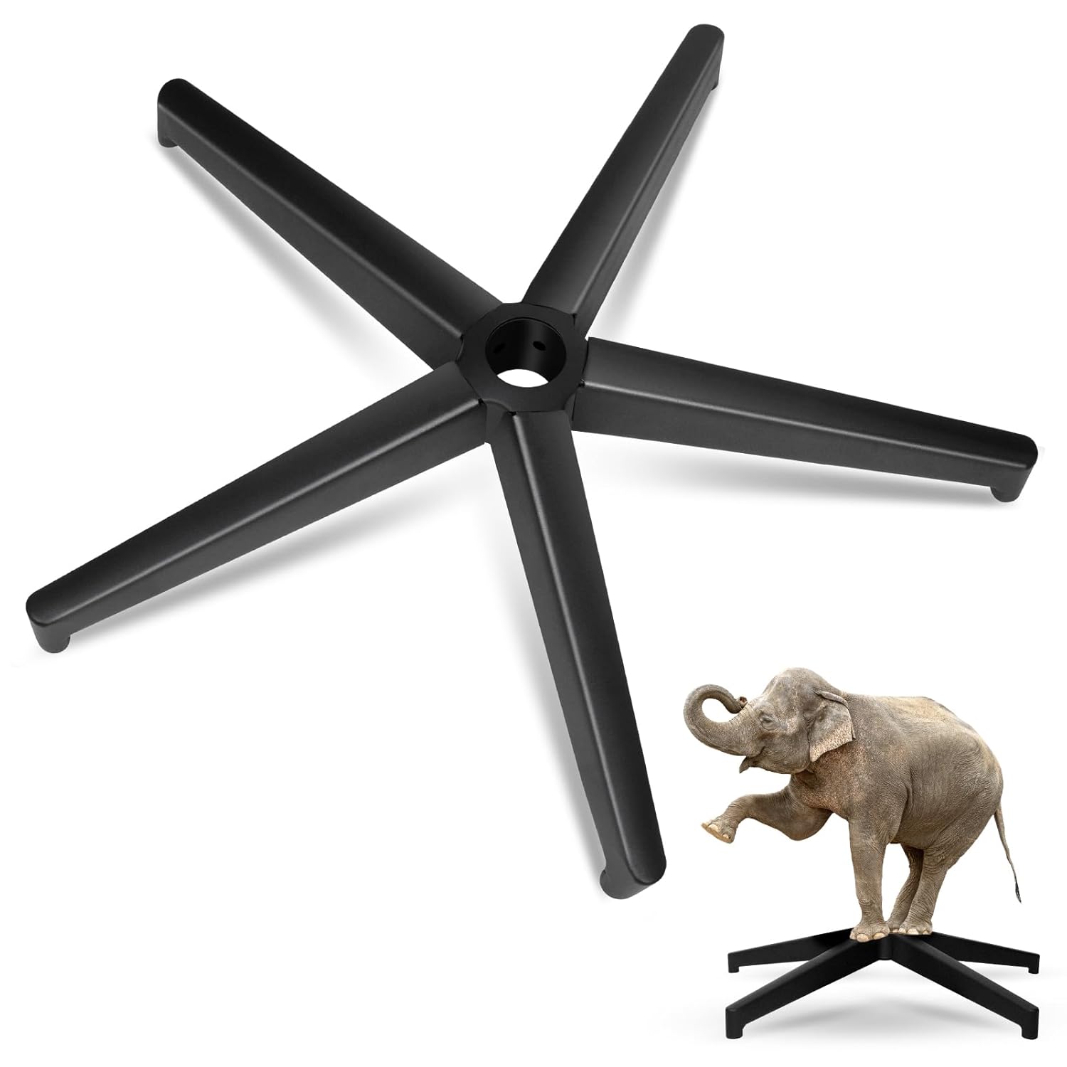 Omyoffice Piezas de repuesto para silla de oficina, 28 pulgadas, repuesto de base resistente (2200 libras), pata de metal reforzada, rueda universal
