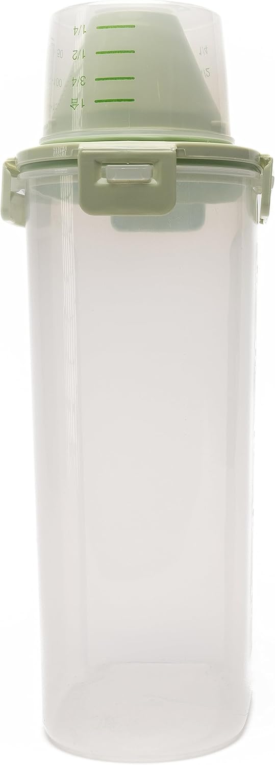 Recipiente de almacenamiento de alimentos, sellado hermético y recipiente de plástico transparente de grado alimenticio, sin BPA, taza medidora,