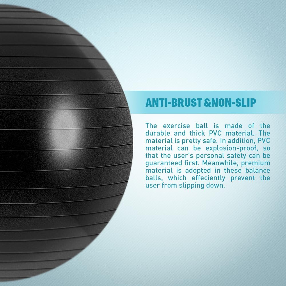 Exercise Yoga Ball Yoga Balance Stability Swiss Ball Support up to 200 lbs