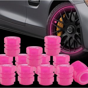 12 tapones fluorescentes para válvula de neumático de automóvil, cubierta para vástago de válvula de rueda, brilla luminoso por la noche, resistente 12 tapones fluorescentes para válvula de neumático de automóvil, cubierta para vástago de válvula de rueda, brilla luminoso por la noche, resistente