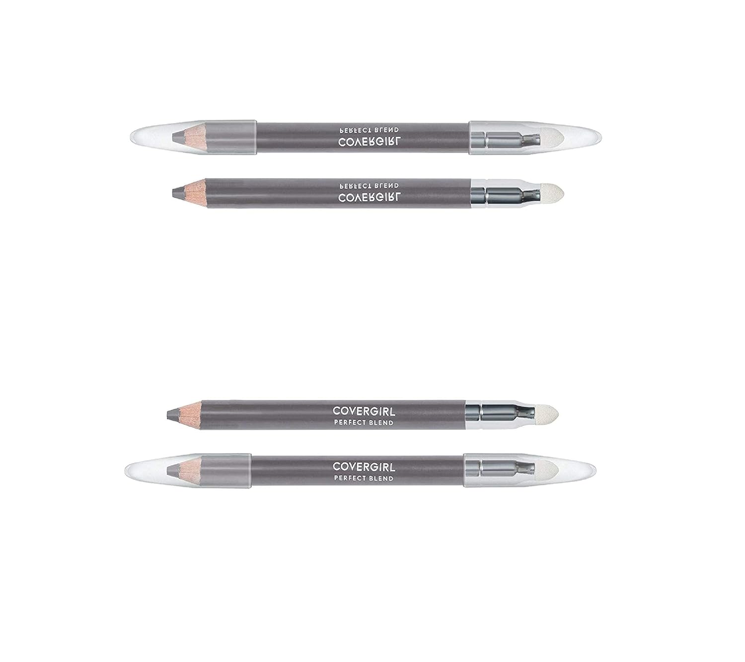 COVERGIRL Perfect Blend Lápiz delineador de ojos, carbón 105, 0.03 onzas líquidas, 2 unidades