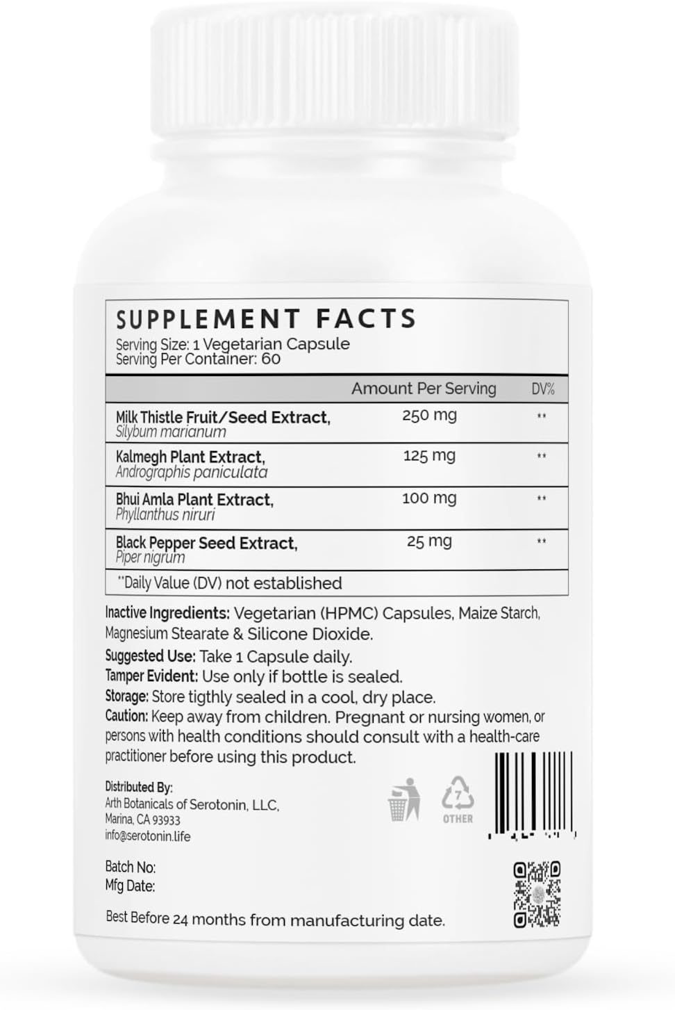 Cardo mariano, 100% natural  500 mg x 60 cápsulas veganas  Extractos de cardo mariano para una absorción y potencia maximizadas