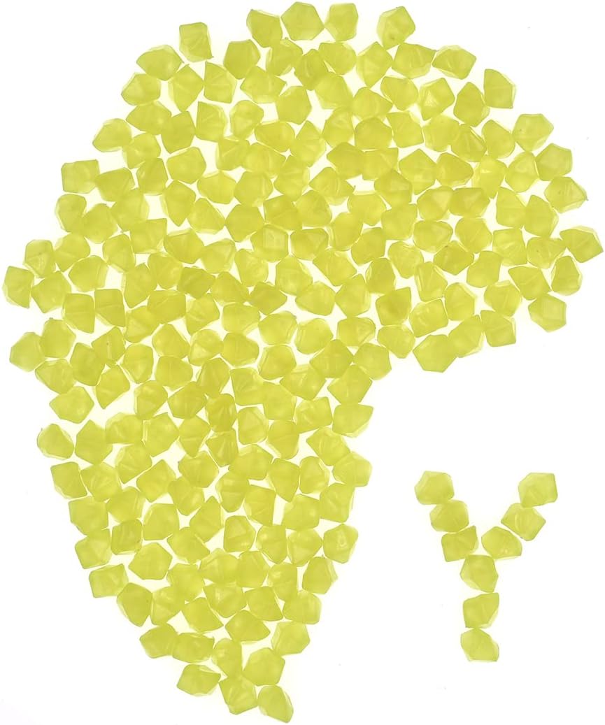 200 piedras brillantes de tamaño mini con forma de diamante que brillan en la oscuridad, piedras decorativas para jardín, maceta, pecera, pecera,