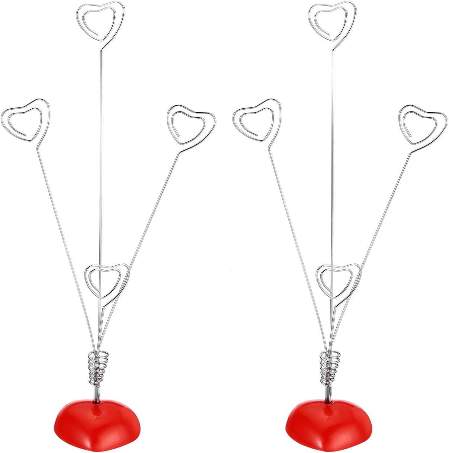 PATIKIL Portatarjetas de lugar, paquete de 2 soportes con clip para notas, soporte para mesa de árbol, números, forma de corazón para fotos, papel