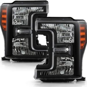 ACANII – Solo para modelos halógenos 2017-2019 Ford F250 F350 SuperDuty, con carcasa negra, par de faros delanteros izquierdos+derecho ACANII – Solo para modelos halógenos 2017-2019 Ford F250 F350 SuperDuty, con carcasa negra, par de faros delanteros izquierdos+derecho