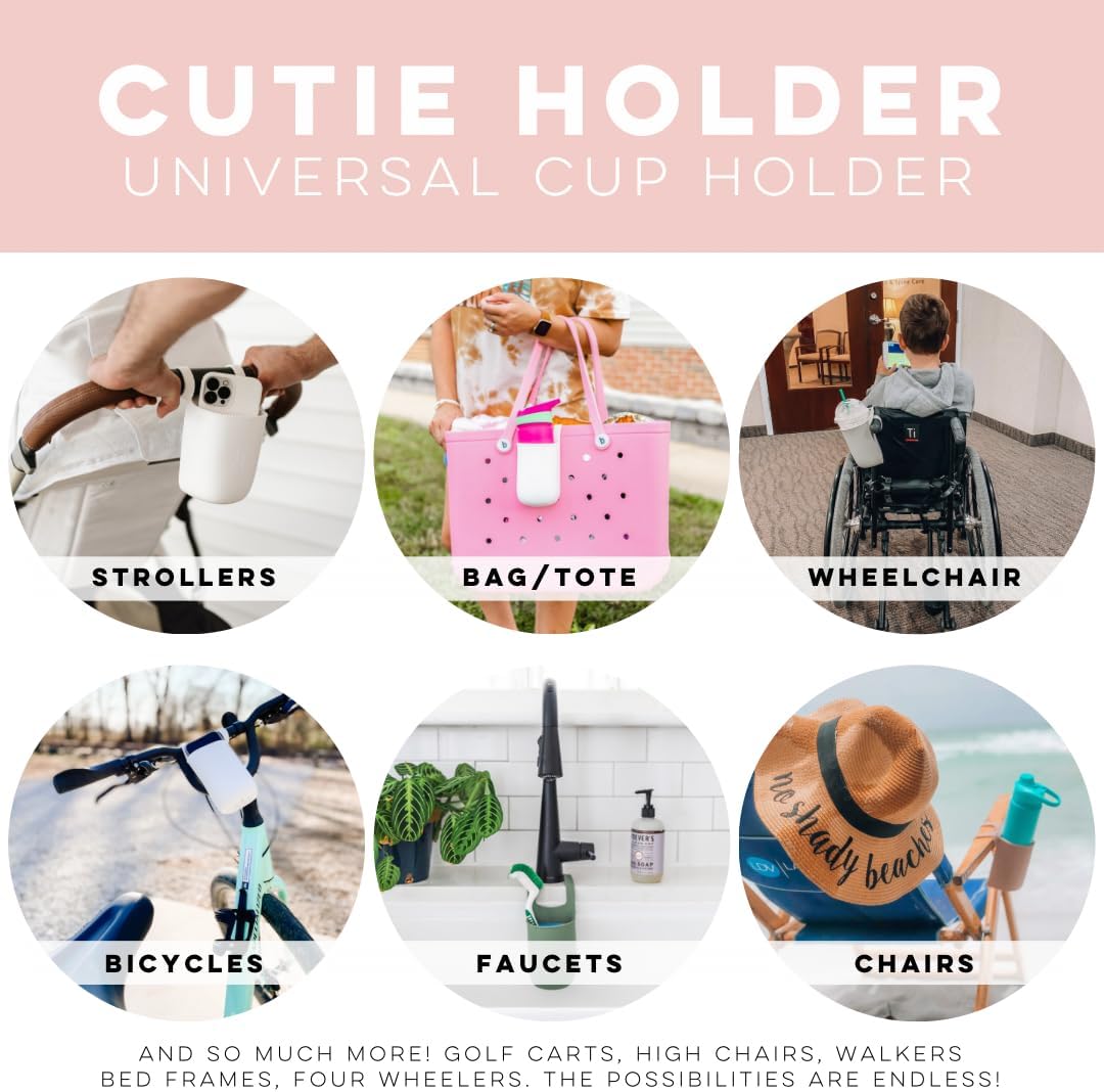 Ryan & Rose Cutie Holder – Portavasos universal para cochecito (color rubor)