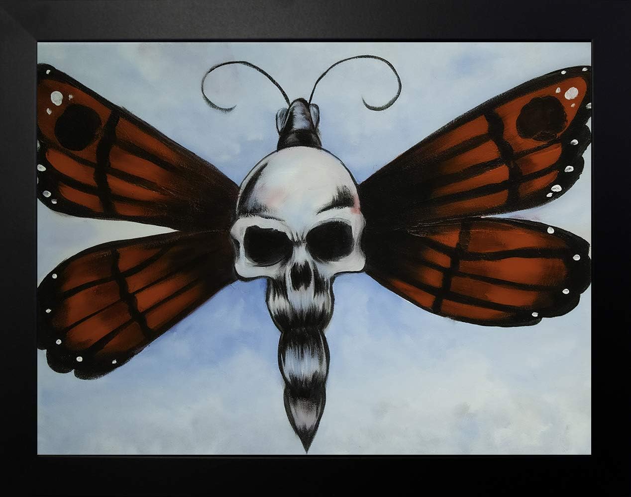 Buyartforless IF EDC457 16×12 1.25 Black Wall Art, Blue