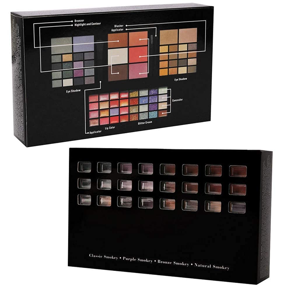 Kit de maquillaje profesional de 74 colores todo en uno, incluye 36 maquillaje de sombra de ojos, 16 brillo de labios, 12 crema con purpurina, 4