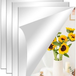 ZCOEVYH Espejo acrílico autoadhesivo, azulejos de espejo de longitud completa, 11.8 x 15.7 pulgadas x 4 piezas, hojas de espejo rectangulares, fácil ZCOEVYH Espejo acrílico autoadhesivo, azulejos de espejo de longitud completa, 11.8 x 15.7 pulgadas x 4 piezas, hojas de espejo rectangulares, fácil