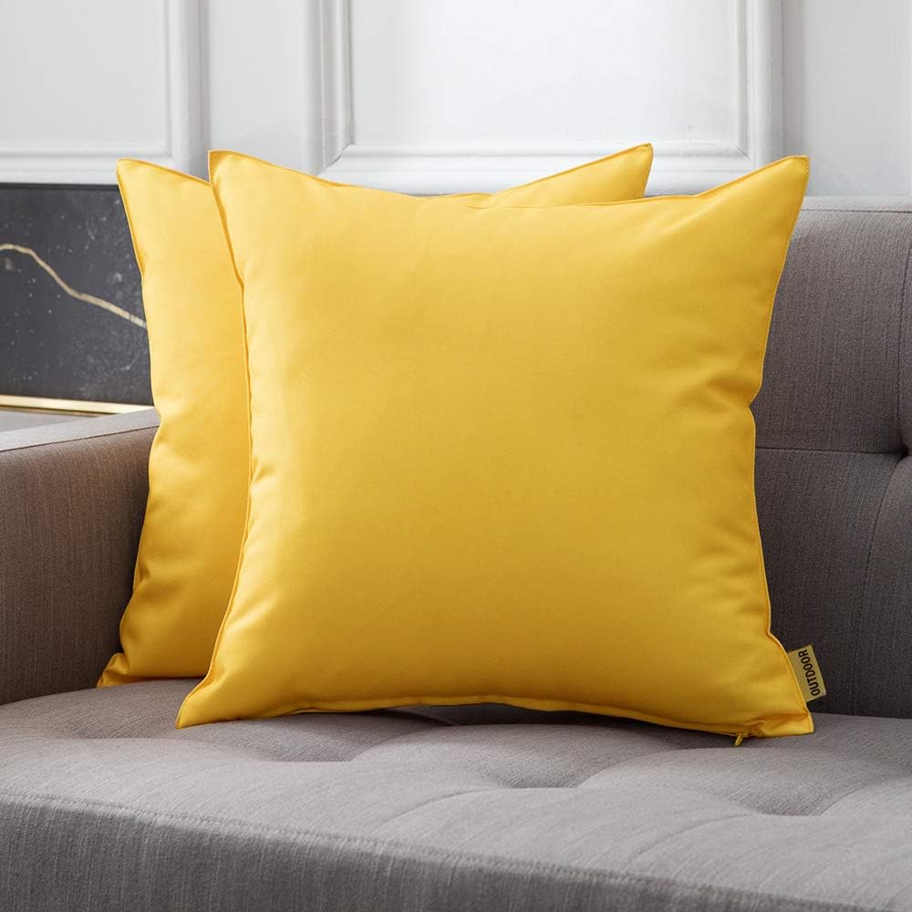 Miulee – Paquete de 2 fundas decorativas para cojines, para usar en exteriores, impermeables, cuadradas, para jardín, patio, tienda de campaña,