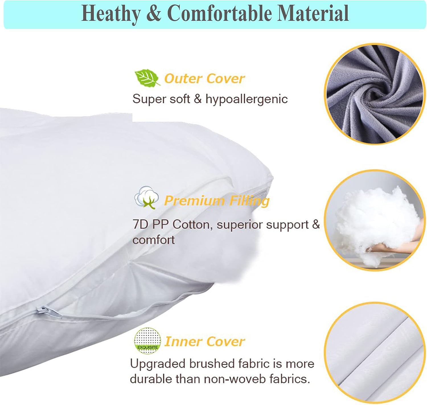 Almohada de embarazo, almohada de cuerpo completo en forma de U con funda extraíble de terciopelo, almohada de cama múltiple de 51 pulgadas,