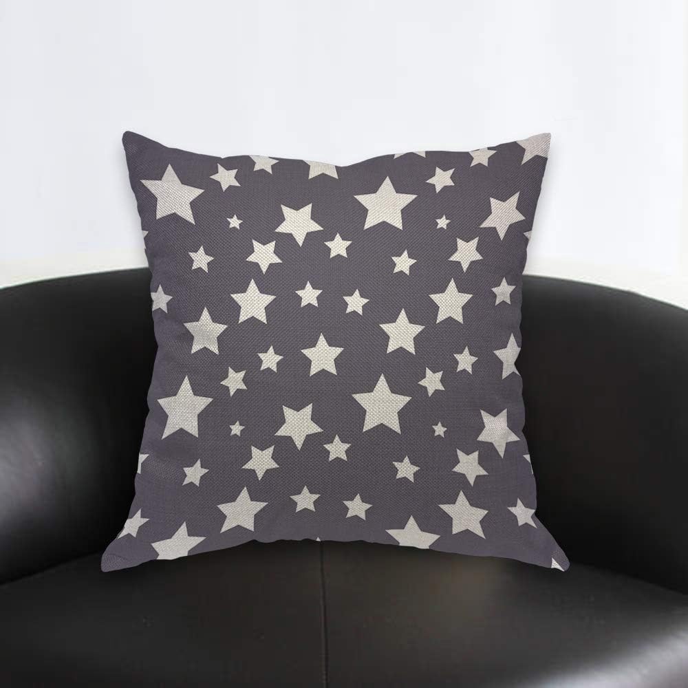 AOYEGO Funda de almohada con diseño de estrellas sin costuras, con forma de Estados Unidos, silueta repetida, funda de almohada azul marino, 18 x 18
