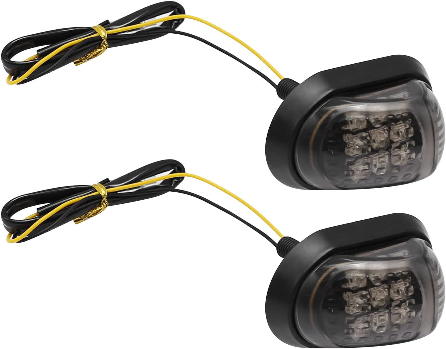 2 luces intermitentes de 12 V ámbar para motocicleta, 9 LED, montaje empotrado, indicadores intermitentes adecuados para todas las motocicletas de
