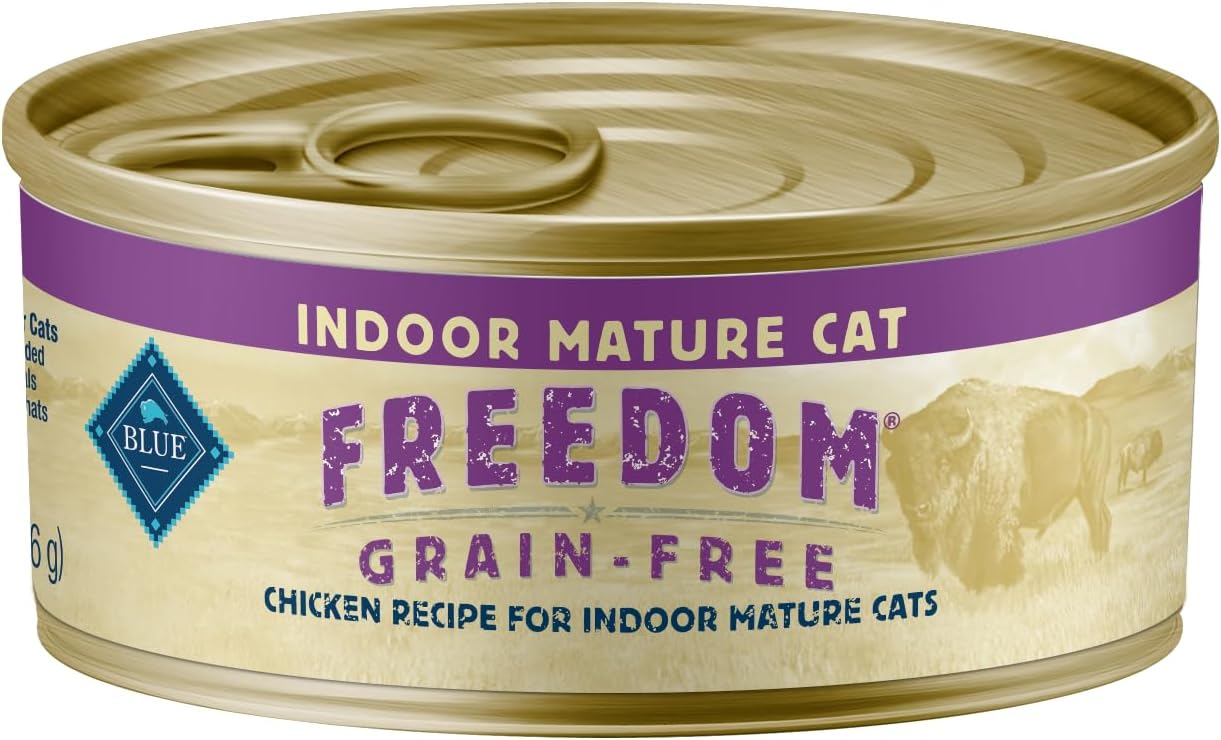 Freedom by Blue Buffalo Azul Buffalo Libertad Grano Libre Natural Interior Maduro Gato Seco Cat, Pollo (Paquete de 24)