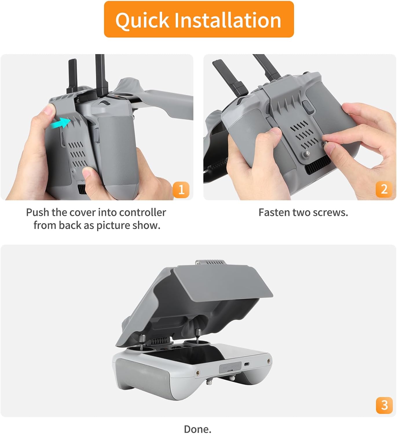 FSIDIWT Mini 4 Pro RC 2 Controlador Sun Hood Cover para DJI Mini 4 Pro Accesorios, 2 en 1 RC 2 Joysticks Protector para DJI Mini 4 ProAir 3 Drone,