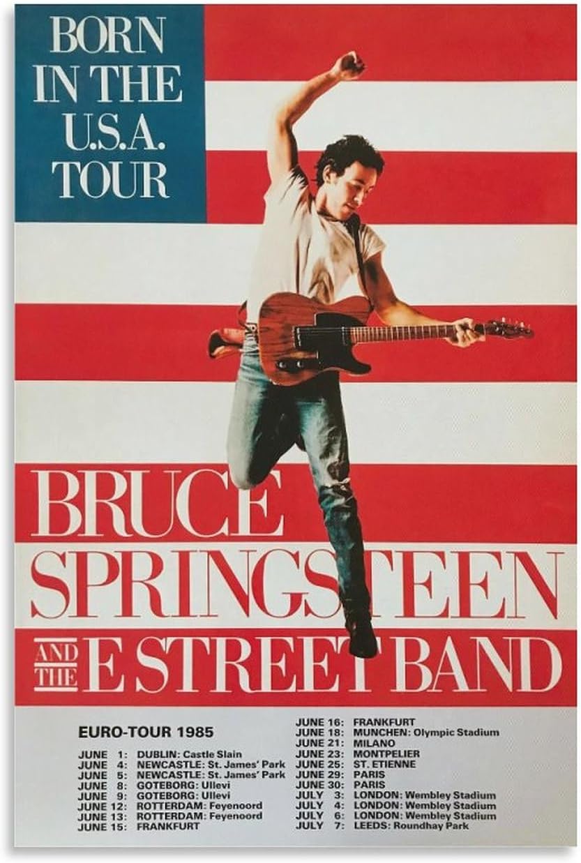 DAXXIN Póster de concierto de Bruce Springsteen And The E-Street Band Alemania, 01, lienzo decorativo para pared, pintura artística para sala de