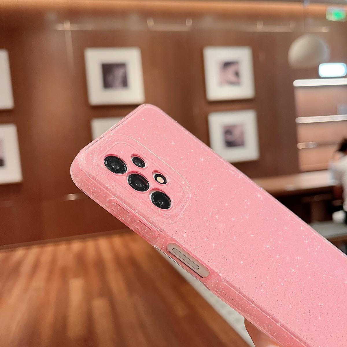 MINSCOSE Funda compatible con Samsung Galaxy A32 5G, bonita funda delgada con purpurina fina, a prueba de golpes, de TPU para mujeres y niñas, para