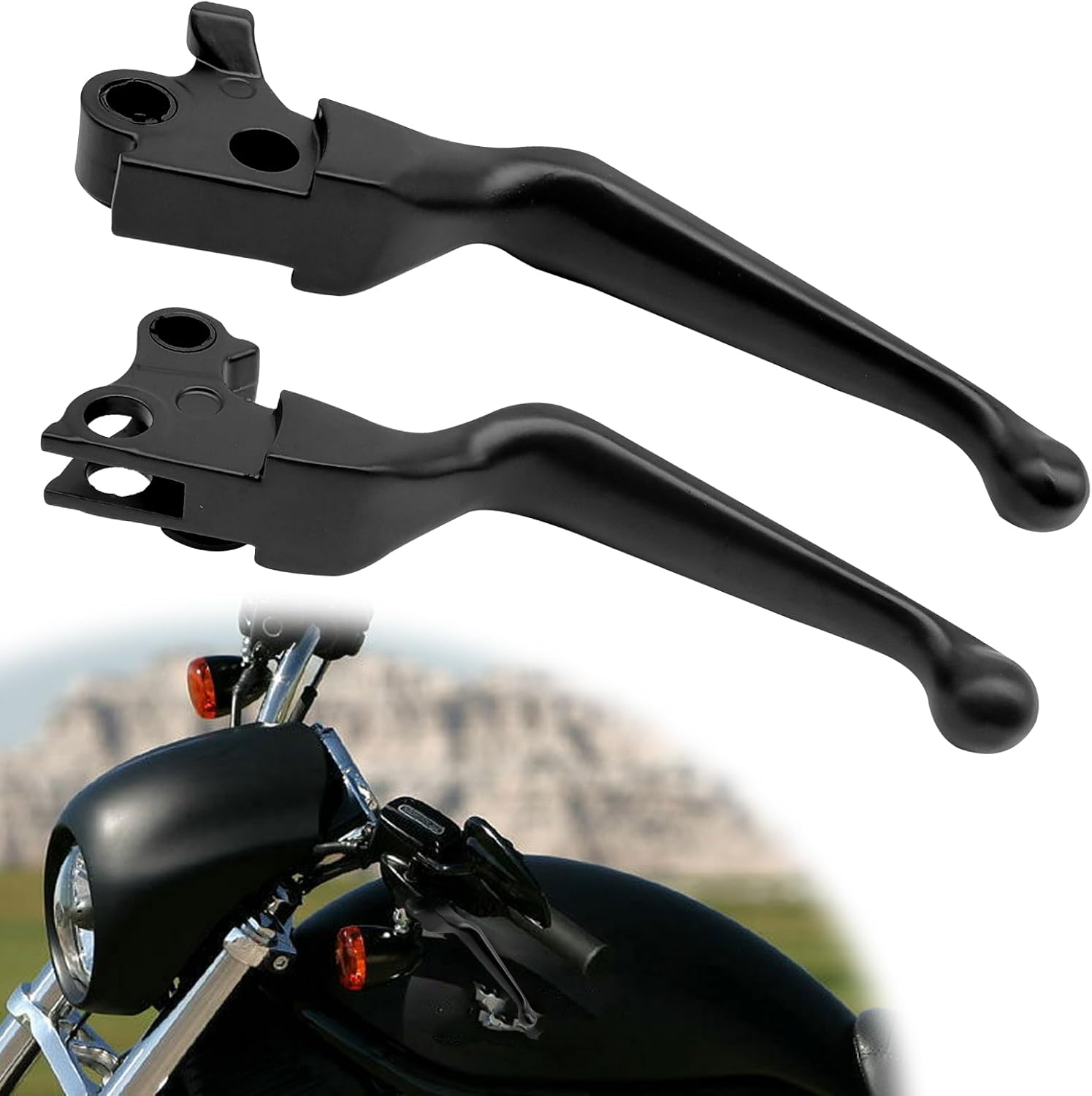 Palanca de embrague de freno negra, palancas de mano para motocicleta compatibles con Harley Sportster 883 1200 Dyna Touring Road King Heritage