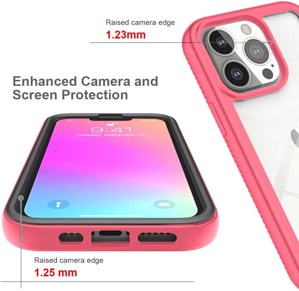 Asuwish Funda para iPhone 13 Pro de 6.1 pulgadas con protector de pantalla de vidrio templado y soporte delgado, funda protectora híbrida resistente