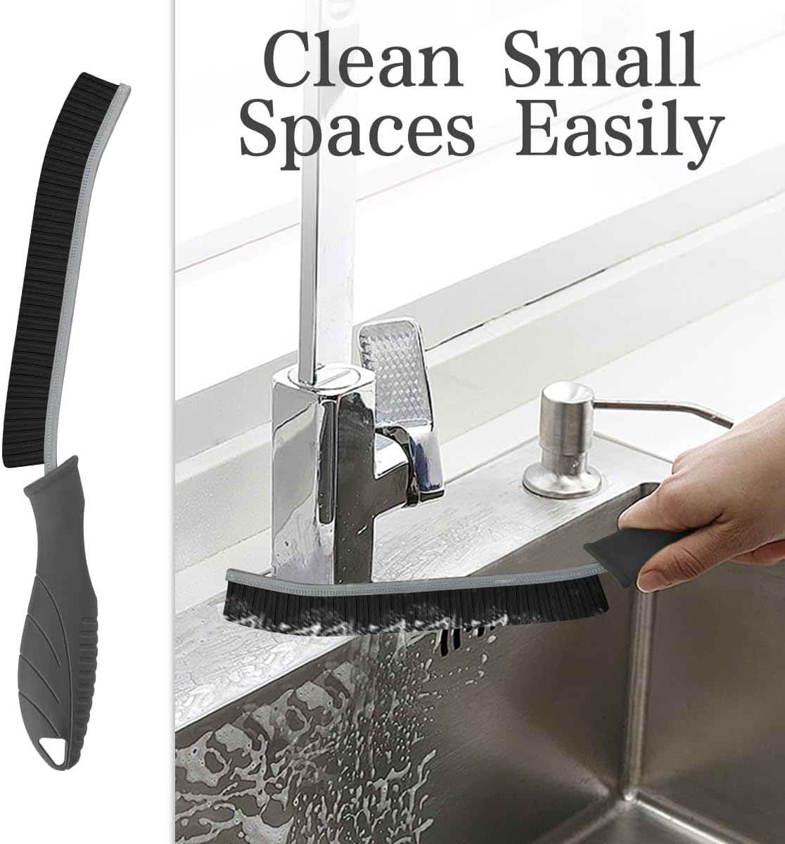 KMOSENIA Cleaning Brush, Hard Bristle Crevice Cleaning Brush, Scrub Brush for Tile Grout Crevice, Toilet, Kitchen, Bathroom, Window Track, Vehicle,