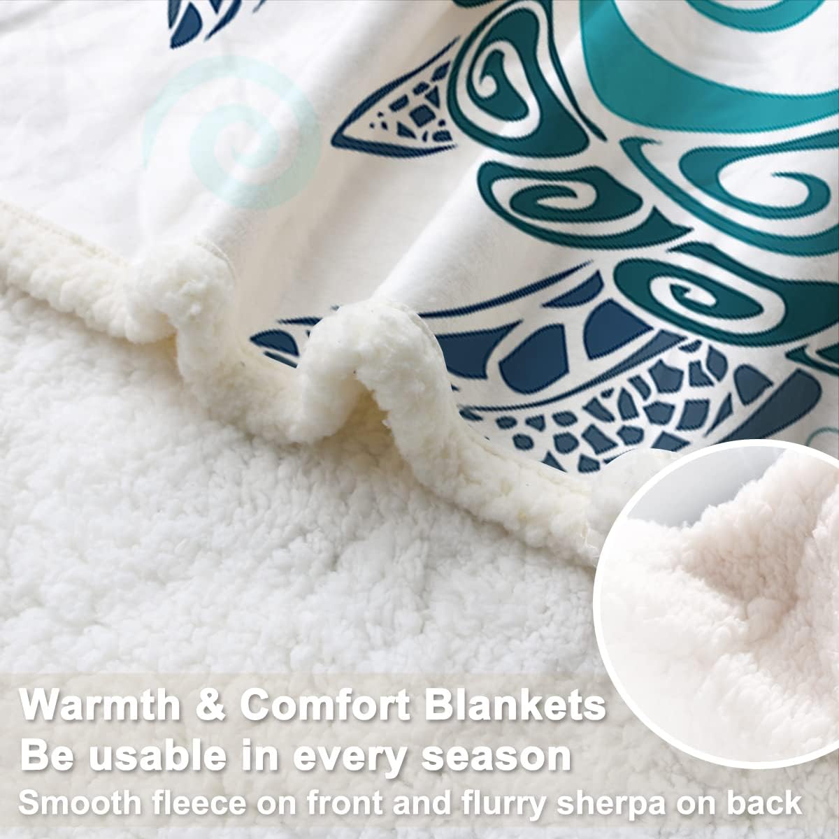 Sleepwish Mantas y mantas de tortuga para adultos, manta Sherpa de vellón súper suave, manta mullida de tortuga marina, regalos para adolescentes,