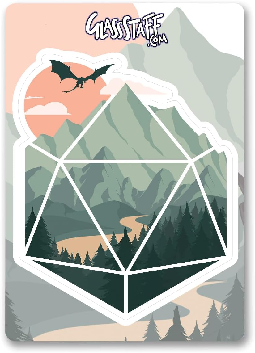 Glassstaff A d20 Scene DND Stickers  Calabozos y dragones divertidos pegatinas para hombres y mujeres  Calcomanías geniales para adolescentes,