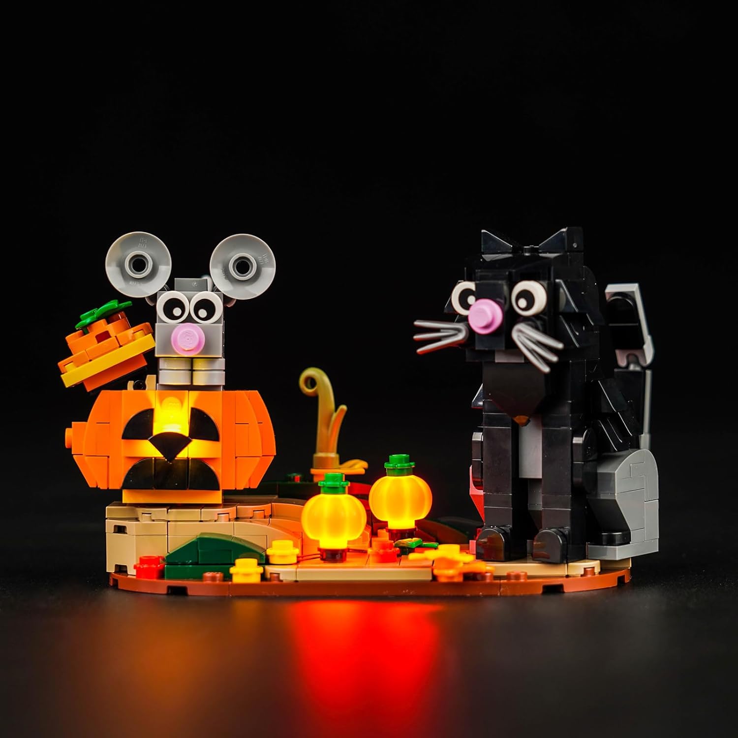 Kit de luces LED para Lego Halloween Cat and Mouse 40570, juego de iluminación de calabaza mejorado, accesorios compatibles con Lego 40570 juego de