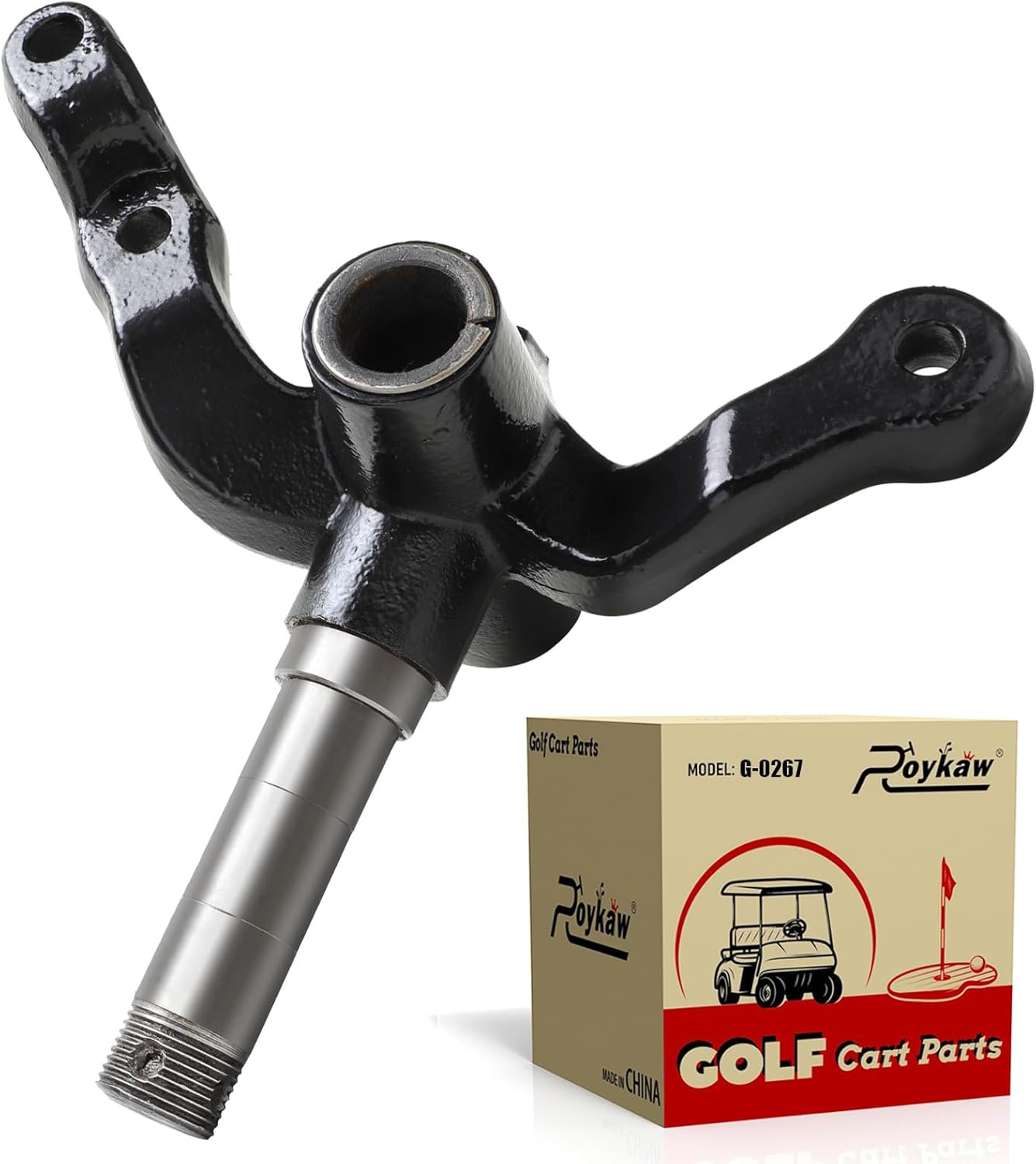 Roykaw Eje del lado del pasajero del carrito de golf para modelos eléctricos y gasolina EZGO TXT 2001 en adelante, reemplazo del husillo delantero