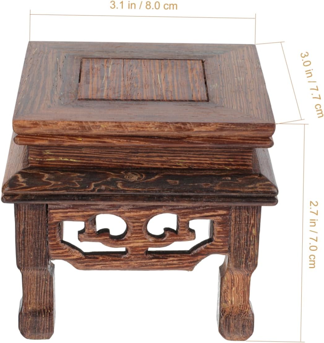 YARNOW 2 piezas con base de wengué para maceta, soporte para maceta, elevador, estante de exhibición, soporte para macetas de jardín, macetas para