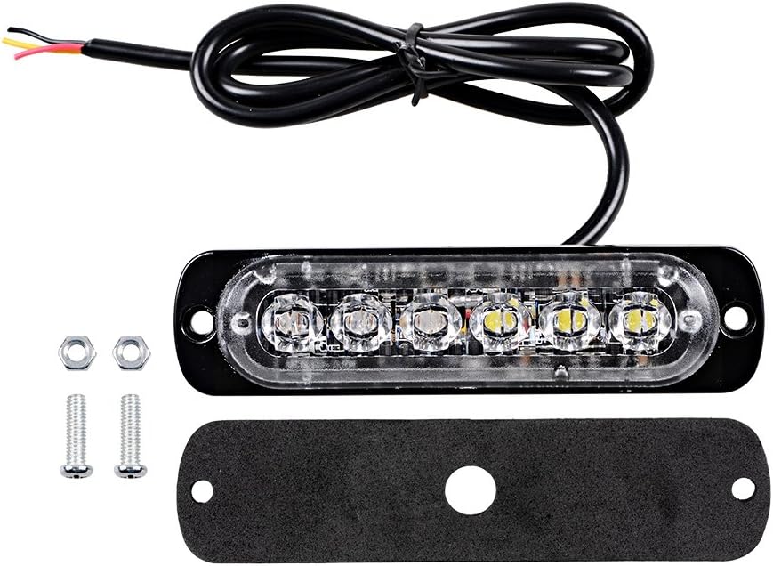 20 unidades de 6 LED blanco ámbar montaje en superficie de emergencia baliza de advertencia de flash de precaución construcción barra de luz