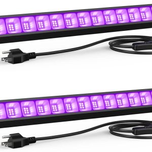 Atfoyer Luz LED negra de 60 W, luces negras para fiesta brillante, barra de luz negra con enchufe e interruptor, cada luz de 32 x 32 pies, luz Atfoyer Luz LED negra de 60 W, luces negras para fiesta brillante, barra de luz negra con enchufe e interruptor, cada luz de 32 x 32 pies, luz