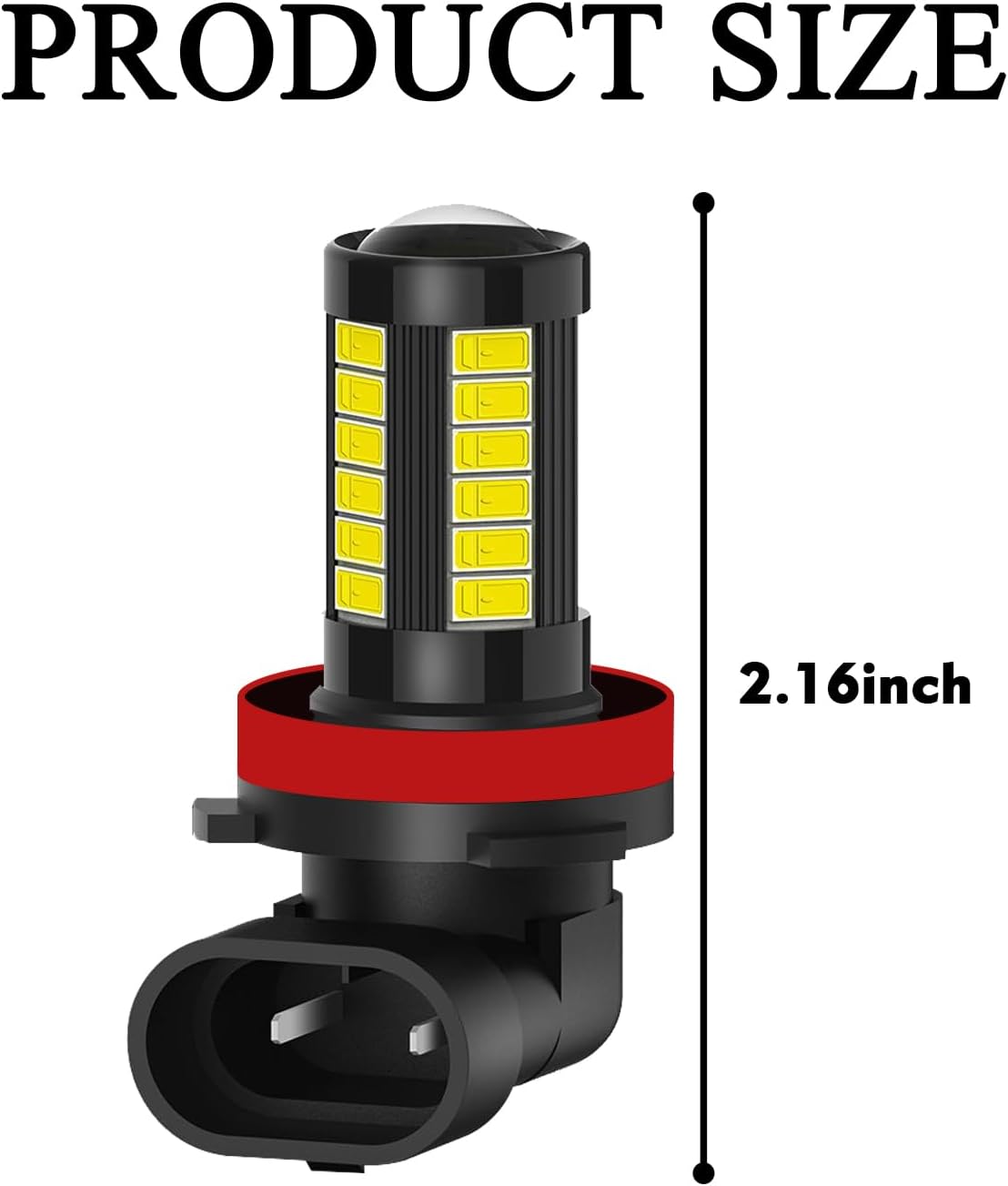 qboonpt Bombillas LED H11 antiniebla para faros delanteros, 6500 K, xenón blanco, 2800 lúmenes, bombilla de luz diurna súper brillante, 5730 chips