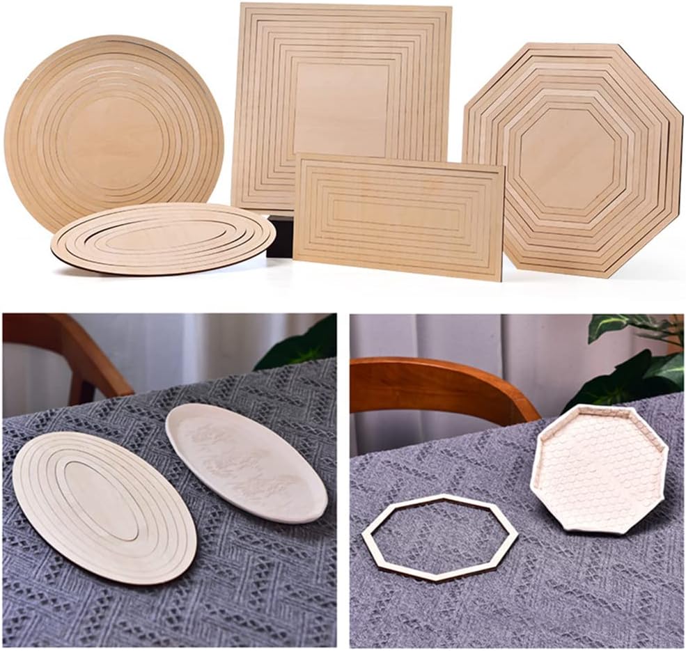 Moldes ovalados de cerámica para formar moldes de cerámica de madera con geometría concéntrica para pistas de barro, herramientas de cerámica, placa