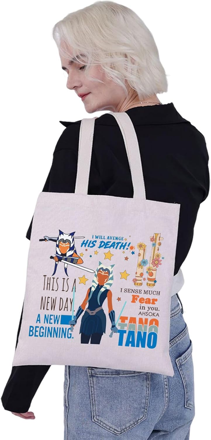 G2TUP Ahsoka Tano Inspired – Bolsa de mano reutilizable Jedi para fanáticos de Ahsoka