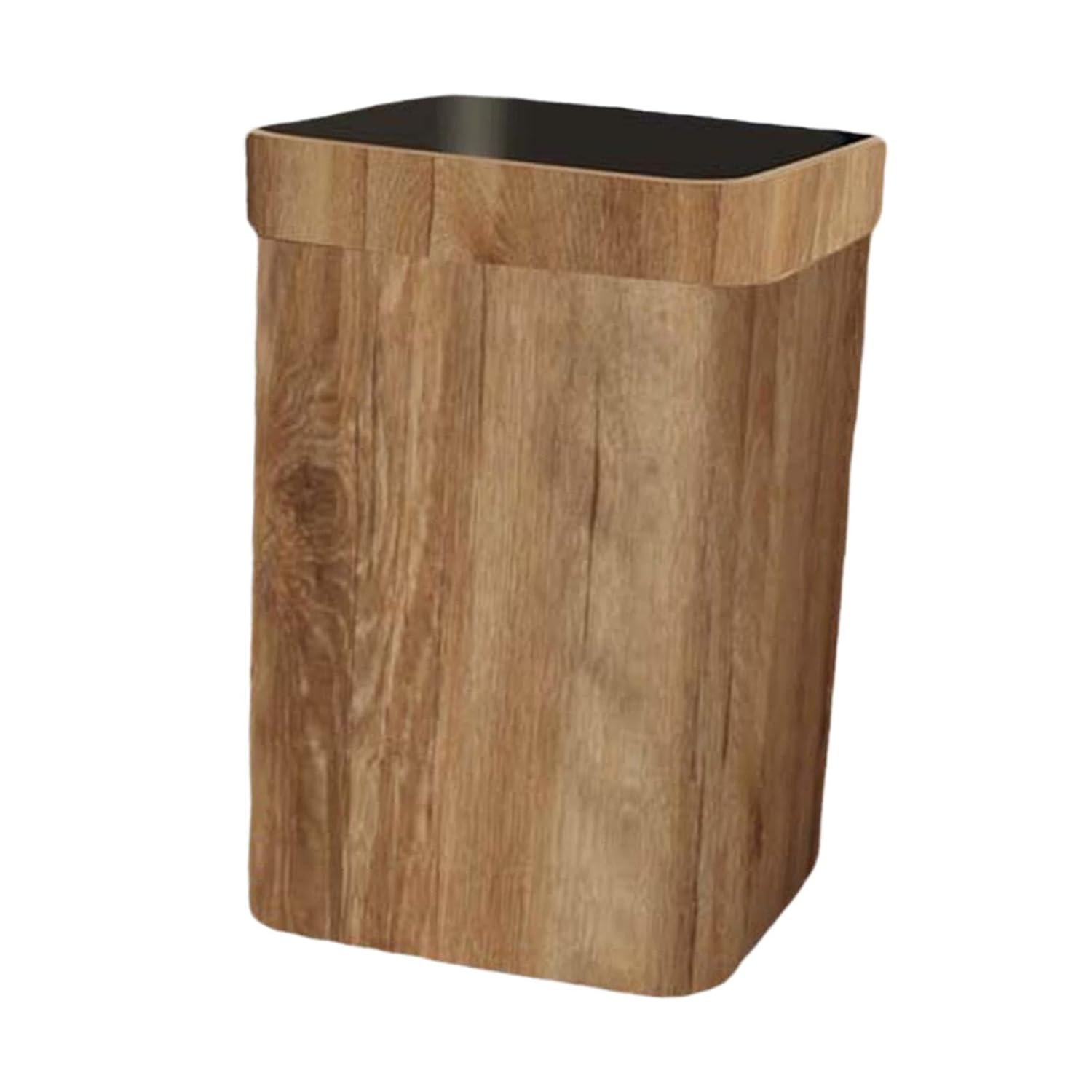 Fenteer Cubo de basura de grano de madera con capacidad para residuos, papelera de reciclaje para oficina, cocina, dormitorio, sala de estar, 9.6 x