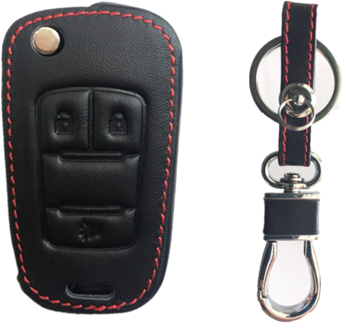 KAWIHEN Funda de cuero para llavero compatible con Chevrolet Equinox Sonic GMC Terrain OHT01060512 2013 2014 2015 2016 2017 AVL-B01T1AC 20835402
