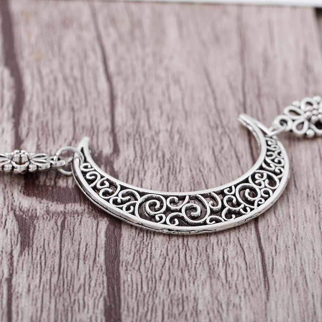 Cadena bohemia para la frente, cadena de bronce para la frente, tocados de luna creciente, accesorios para el cabello de cristal para mujeres y niñas