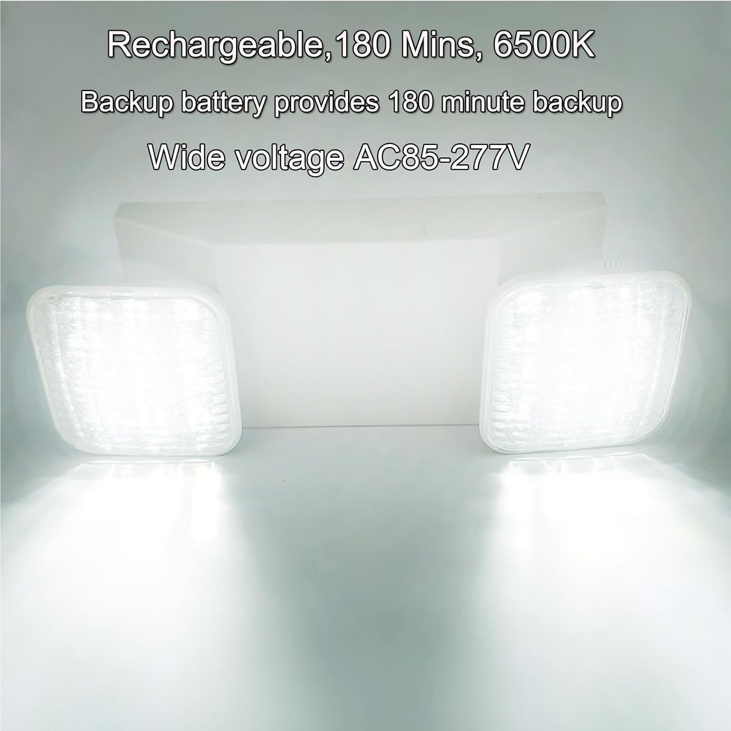 Fyngntny Paquete de 24 luces LED de emergencia, luces de emergencia comerciales con batería de respaldo, luz de emergencia de doble cabezal para el