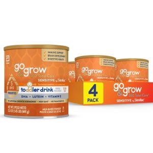 Similac Go & Grow 360 Total Care Sensitive by Similac Bebida nutricional para niños pequeños con 5 HMO, polvo, 23.3 onzas (paquete de 4) Similac Go & Grow 360 Total Care Sensitive by Similac Bebida nutricional para niños pequeños con 5 HMO, polvo, 23.3 onzas (paquete de 4)
