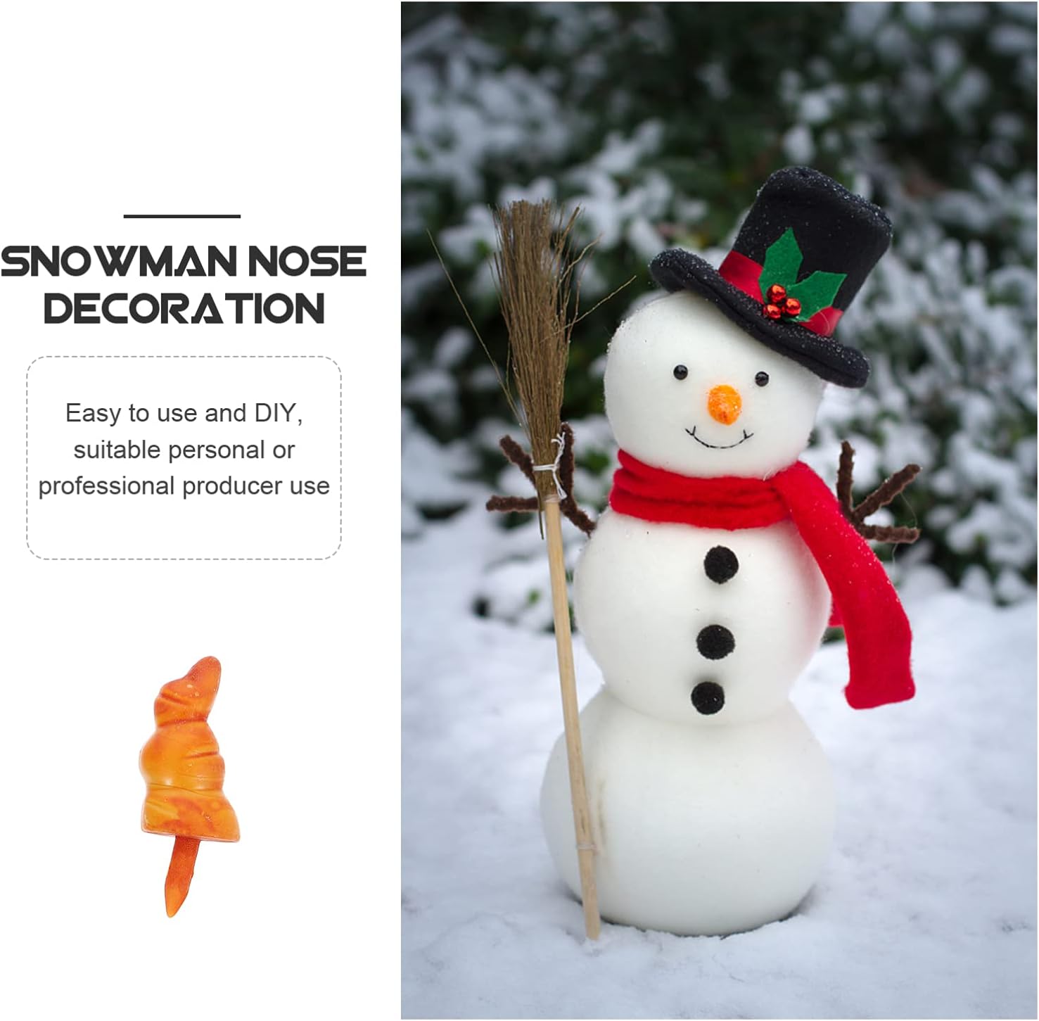 50 piezas de muñeco de nieve para hacer muñeco de nieve, suministros de construcción, naranja, botón de nariz de muñeco de nieve para invierno,
