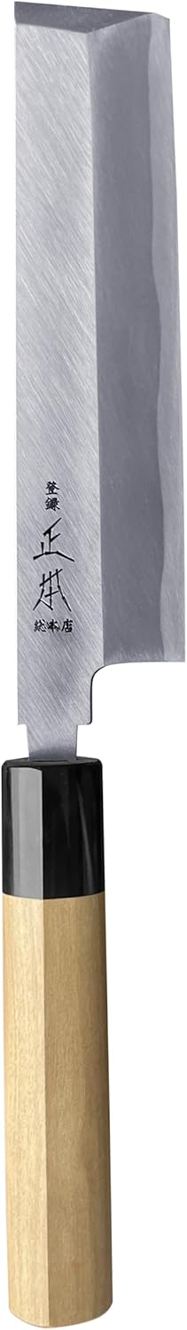 MASAMOTO KS – Cuchillo japonés Usuba con funda de 6 pulgadas HONBAZUKE Hecho en Japón, cuchillo japonés profesional para verduras, hoja de acero al