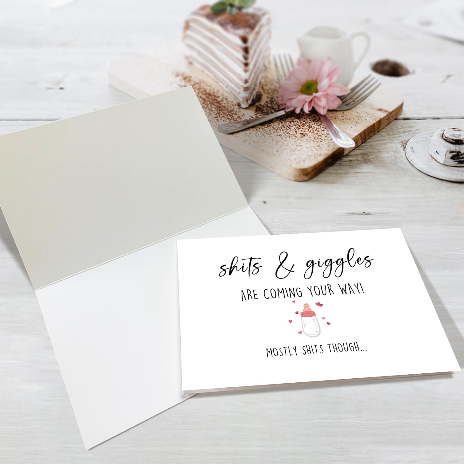 Tarjeta divertida para baby shower, tarjeta de felicitación humorística para nuevos padres, regalo de anuncio de embarazo para familiares y amigos,
