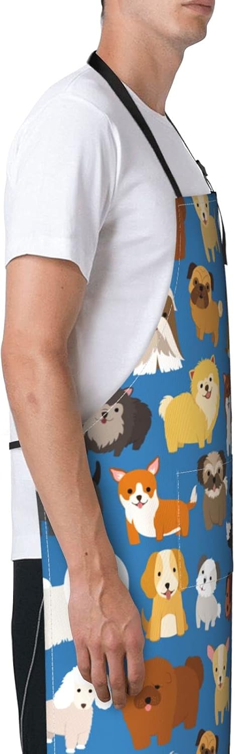 Wisedeal Delantal para perros y cachorros, delantal para perros de varias razas con 2 bolsillos para mujeres, adecuado para cocinar, chef, parrilla,